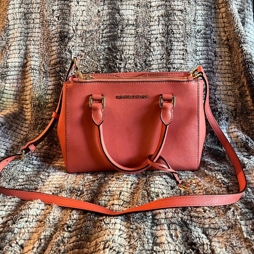 Michael Kors Small Faux Saffiano Leather Satchel